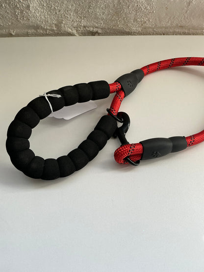 Red/Black Nylon Thick Rope 4’ Leash