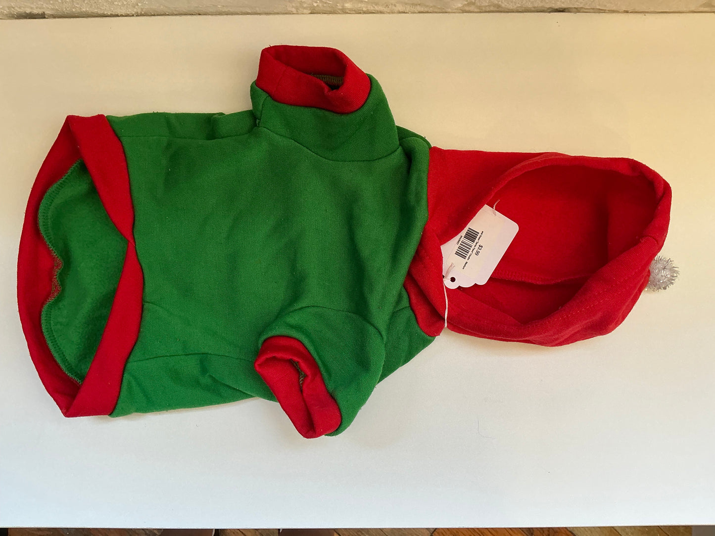 Red and Green "Santa Paws" Hoodie - Medium