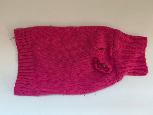 Pink Knitted Dog Sweater Size Small