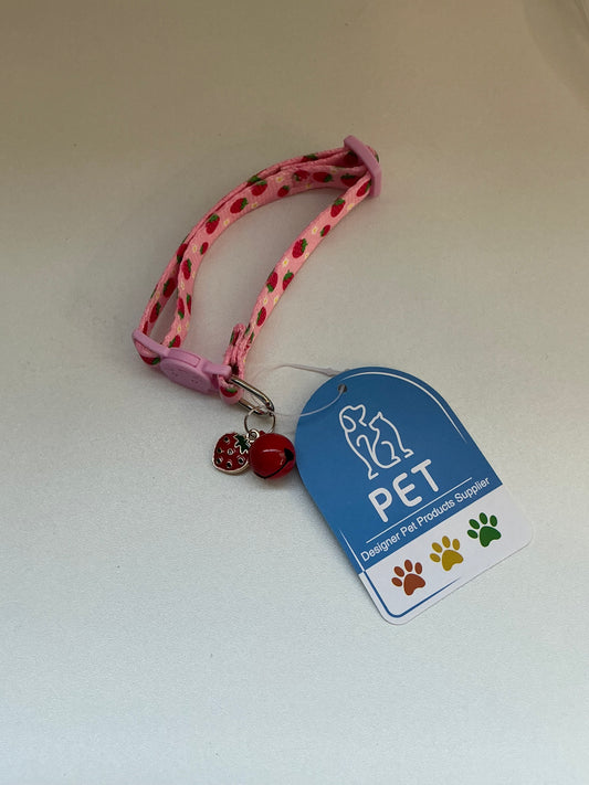 Designer Pet Products Supplier Pink Strawberry Breakaway Cat Collar