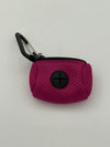Fabric Dog Poop Bag Holder with Carabiner Clip | Pet Waster Dispenser, Teal and Magenta