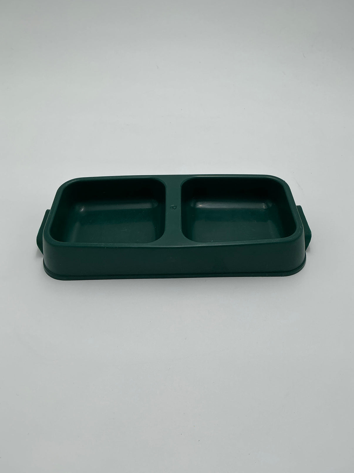 Double Pet Food & Water Bowl Set -10" Long- Green Indiana Pet Supply