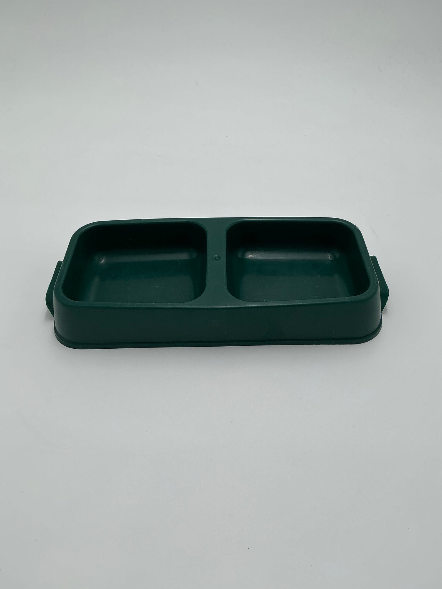 Double Pet Food & Water Bowl Set -10" Long- Green Indiana Pet Supply