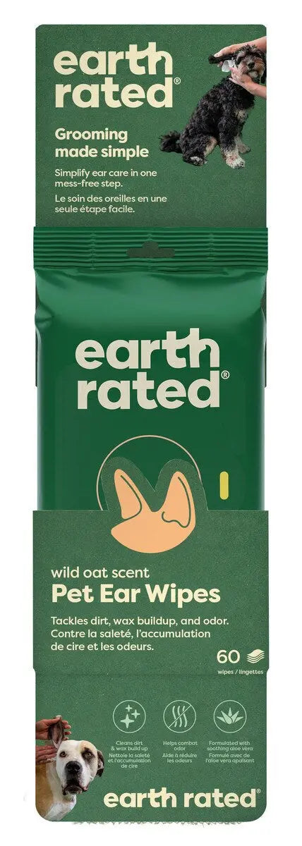 Earth Rated Dog Ear Cleansing Wipes 60 Ct Indiana Pet Supply