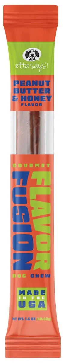 Etta Says! Flavor Fusion Dog Chew Peanut Butter and Honey 1.5 oz Indiana Pet Supply