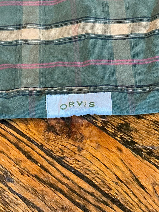 Orvis Plaid Green Heavy Duty Replacement Dog Bed Cover; Name “Brody”Embroidered onto the side