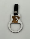 Wooden Dog Breed Wall Hanger with Leather Snap Straps