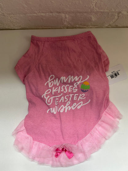 Bunny Kisses & Easter Wishes Pink Easter Dress LARGE