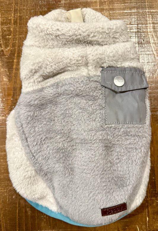 Reddy Fuzzy Gray & Blue Dog Vest – XS