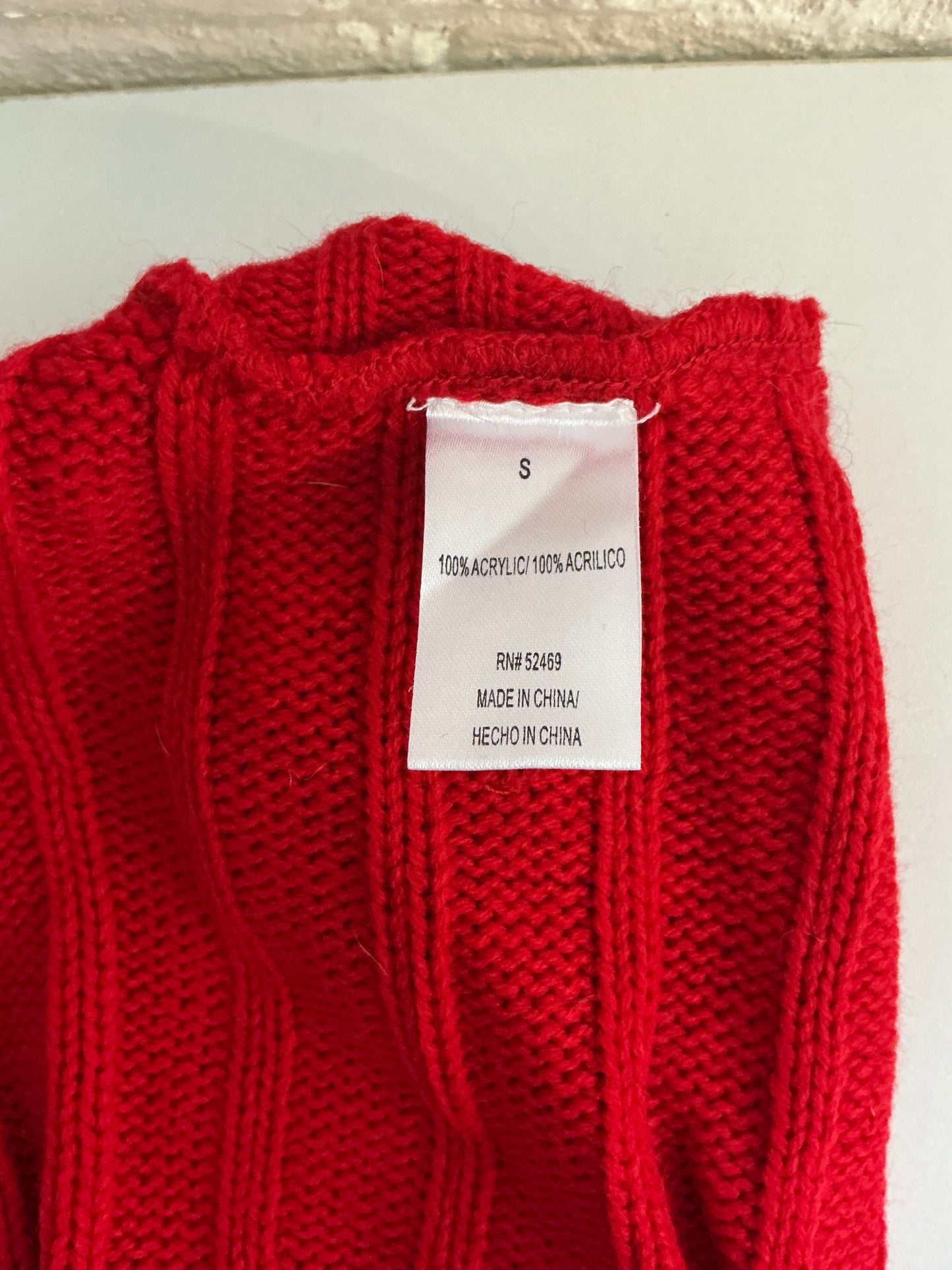 Red Knitted Dog Sweater Size Small