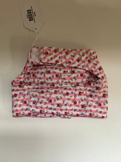 Yippee Tails Handmade Pink Floral Decorative Harness Vest with Bow Size Small