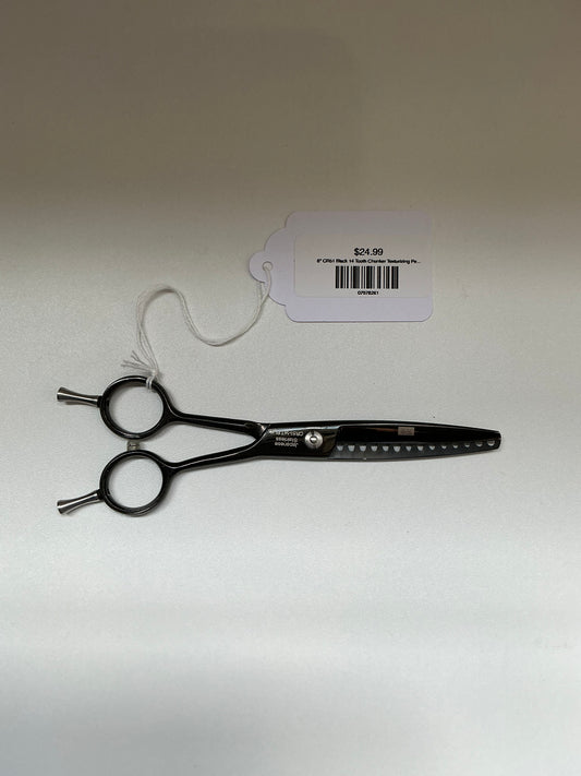 6" CR51 Black 14 Tooth Chunker Texturizing Pet Grooming Shear from Shears Direct