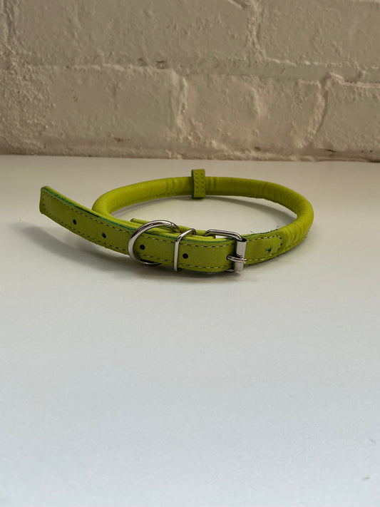 CollarDirect Rolled Green Leather Collar 19.5”