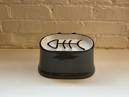 Y YHY Ceramic Slow Feeder Elevated Cat bowl Fish Bone