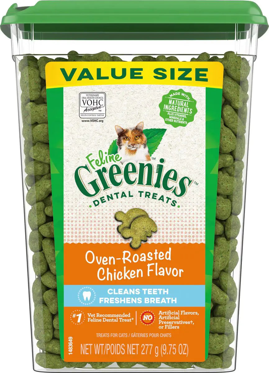 Feline Greenies Dental Treat Oven Roasted Chicken Indiana Pet Supply