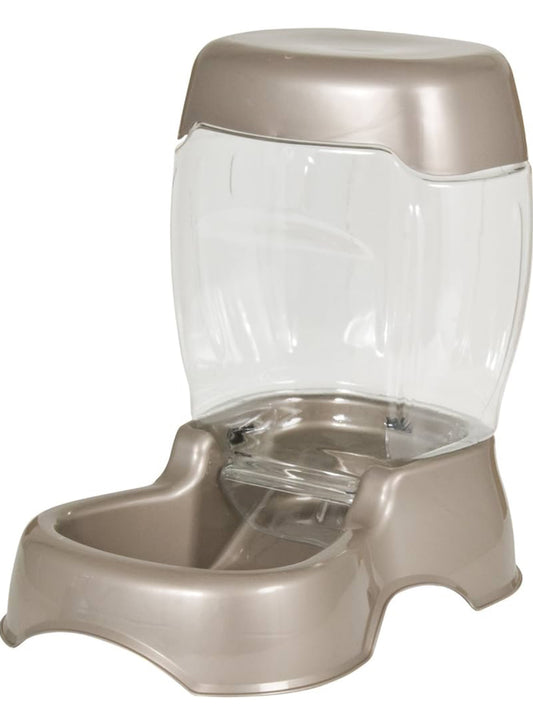 Petmate Café Gravity Feeder- Silver Pearl