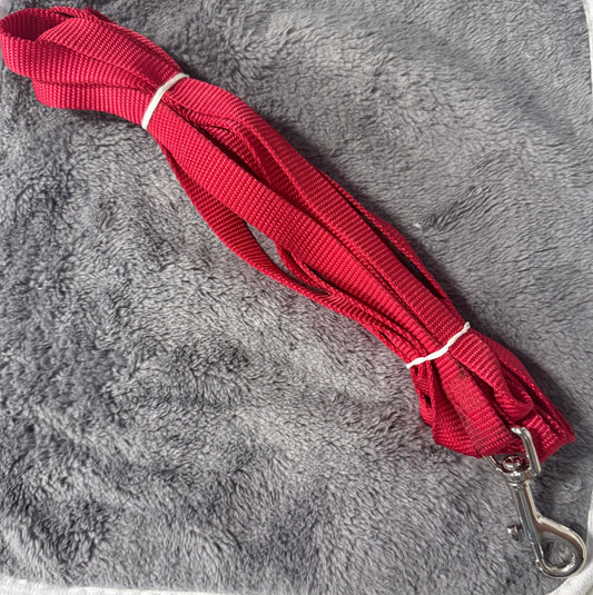 15’ Nylon Long Line For Dogs- Red