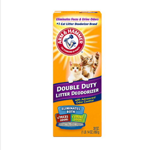 Arm & Hammer Double Duty Cat Litter Deodorizer with Advanced Odor Control for Feces & Urine 30 oz