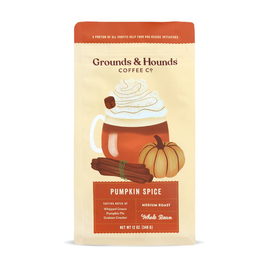 Grounds & Hounds Co. Pumpkin Spice Coffee Grounds 12 oz -Seasonal Flavor