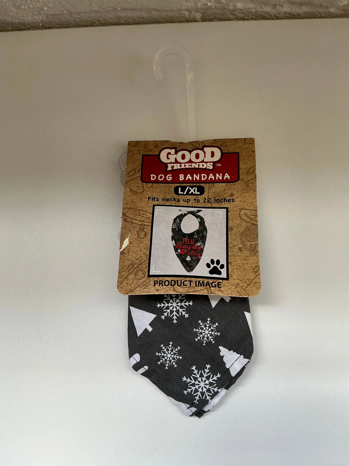 Good Friends Feliz Naughty Dog Christmas Bandana L/XL Indiana Pet Supply