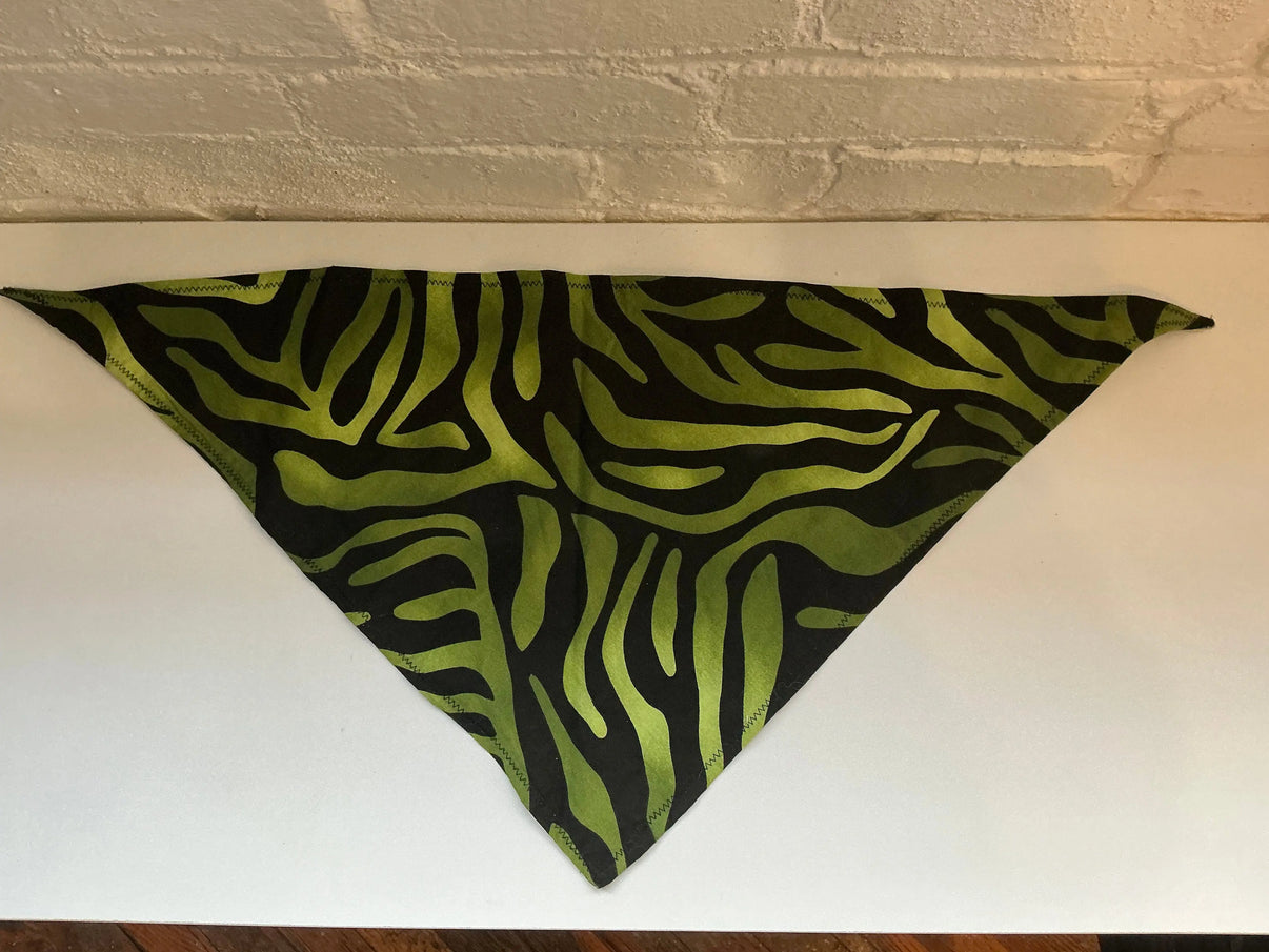 Green and Black Tiger Stripe Bandana XL Indiana Pet Supply
