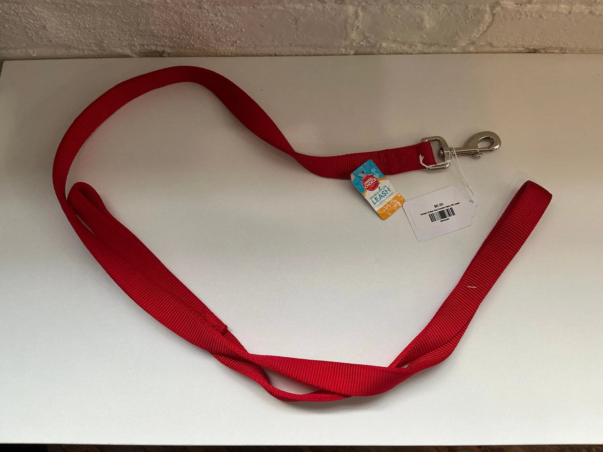 Grreat Choice Red Double Nylon 6ft Leash Indiana Pet Supply