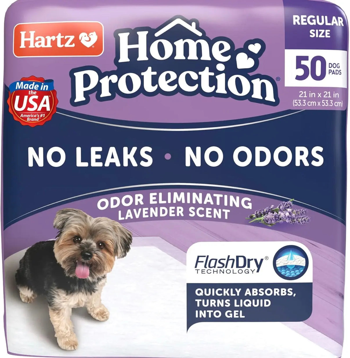 Hartz Home Protection Lavender Scented Dog Pads- 50ct, 21x21 Indiana Pet Supply
