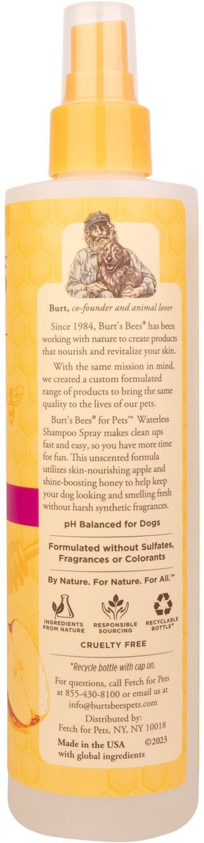 Burt's Bees for Pets Waterless Shampoo Spray for Dogs with Apple and Honey, 2pk, 99.1% Natural Origin Formulas, Waterless Dog Shampoo - Gentle Dry Shampoo for Dogs, Best Dog Shampoo, 2pk, 10 oz	1	$13.92	$13.92			LPNAC316689227	BURT'S BEES FOR PETS