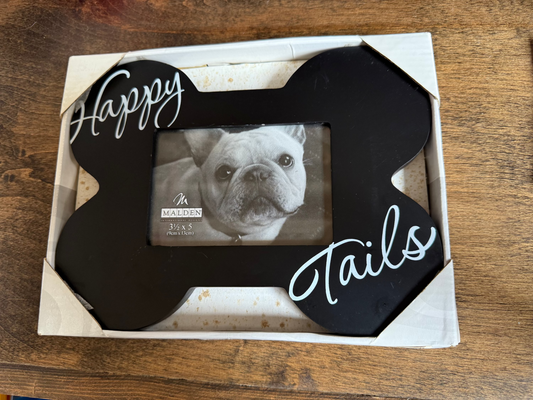 "Happy Tails" Bone Shaped Picture frame 3 1/2 x 5"