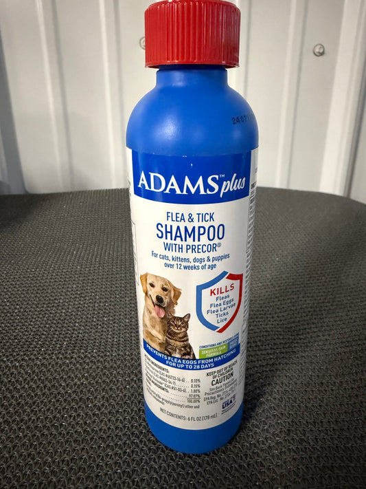 Plus Flea & Tick Shampoo with Precor for Cats, Kittens, Dogs & Puppies Over 12 Weeks Of Age |Sensitive Skin Flea Treatment for Dogs & Cats |Kills Adult Fleas, Flea Eggs, Ticks, and Lice |6 Oz
