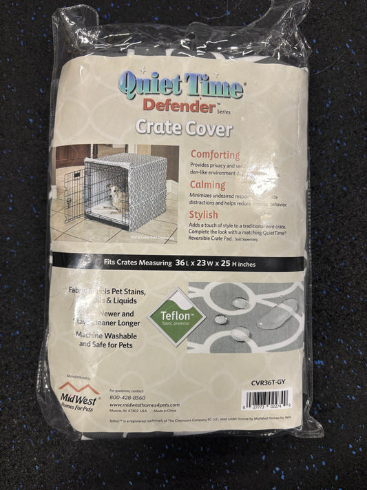 MidWest Homes for Pets Dog Crate Cover, Privacy Dog Crate Cover Fits Midwest Dog Crates, Crate Cover Only; Machine Wash & Dry; Gray Geo Print; 36 inch