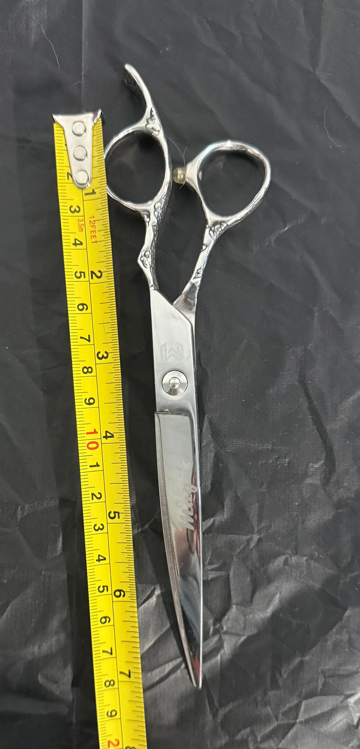 Magix 8” Rose & Vine Engraved Straight Shears- Right Handed Indiana Pet Supply