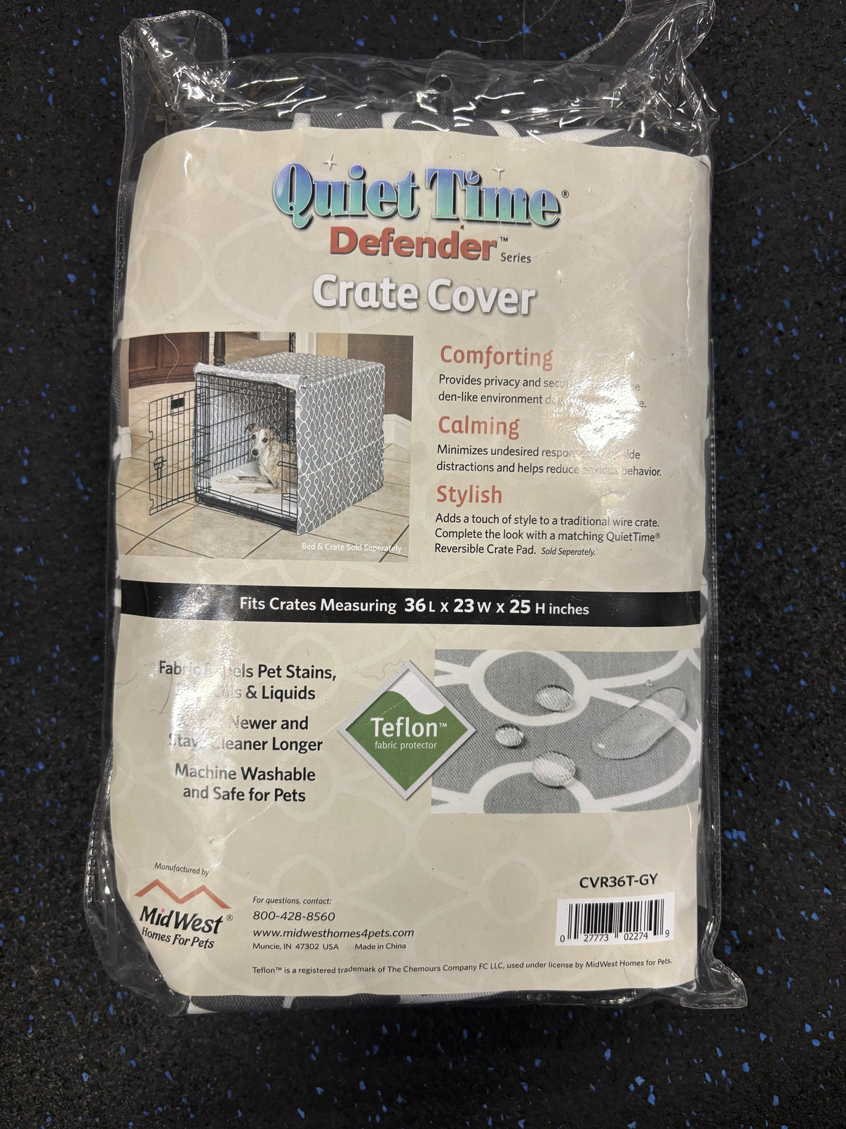 MidWest Homes for Pets Dog Crate Cover, Privacy Dog Crate Cover Fits Midwest Dog Crates, Crate Cover Only; Machine Wash & Dry; Gray Geo Print; 36 inch Indiana Pet Supply