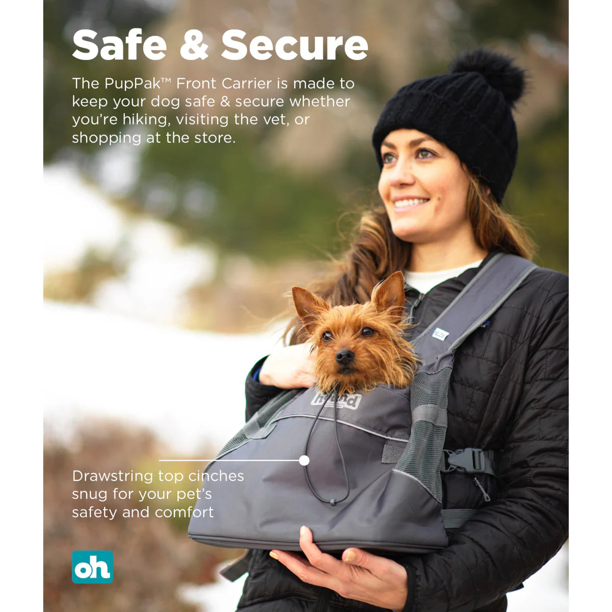 Outward Hound PupPak Dog Front Carrier Grey