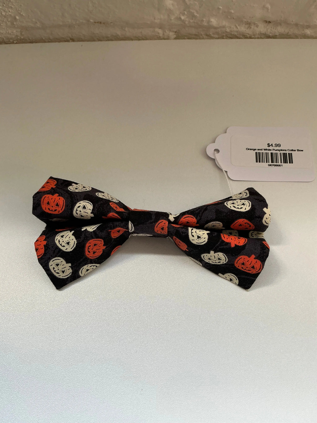 Orange and White Pumpkins Collar Bow Indiana Pet Supply
