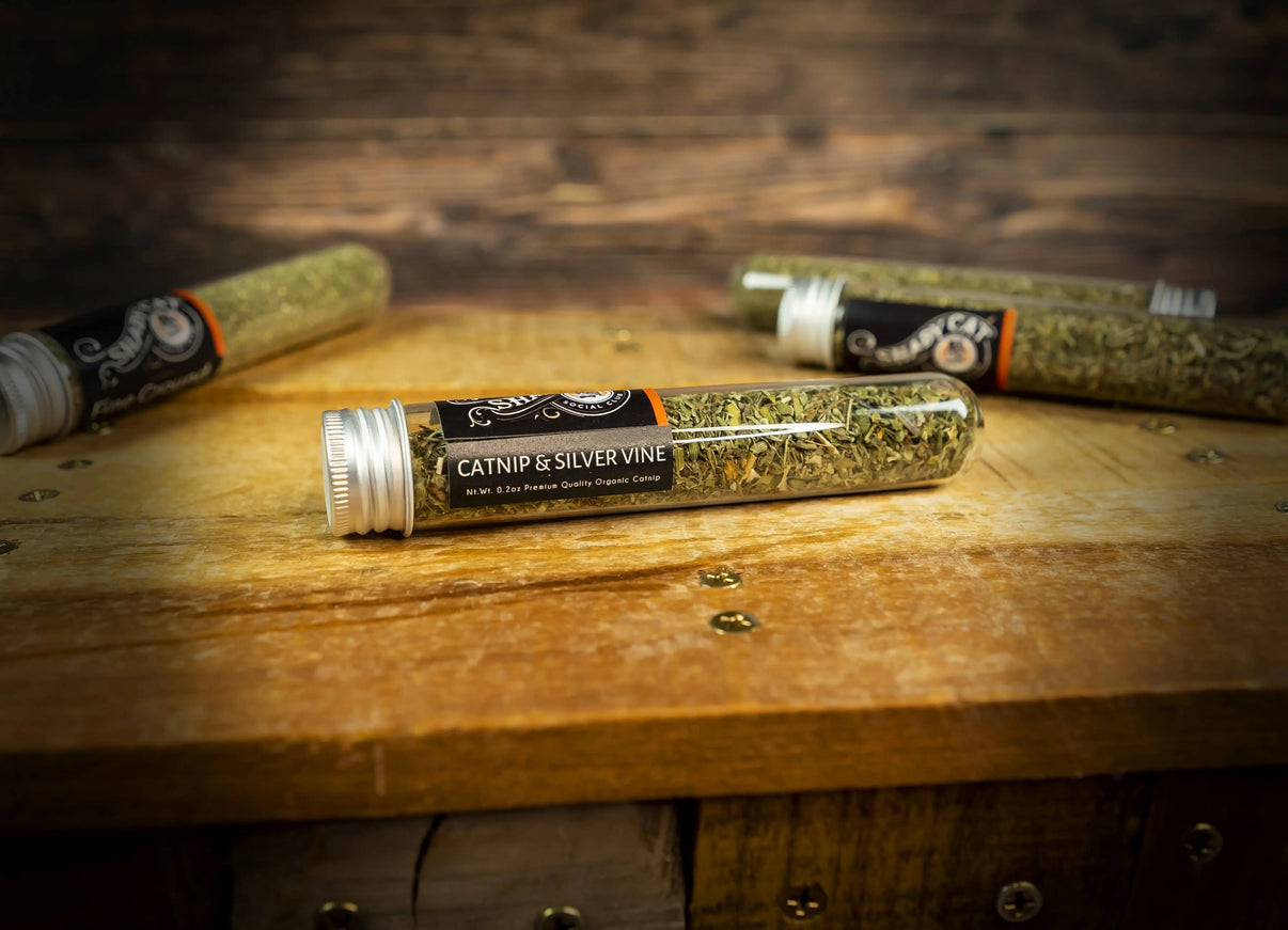 Organic Catnip & Silver vine Blend Tube SHADY CAT SOCIAL CLUB