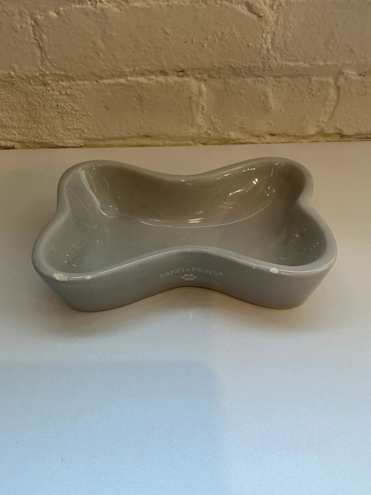 Sand + Paws Bone Shaped Ceramic Bowl Indiana Pet Supply