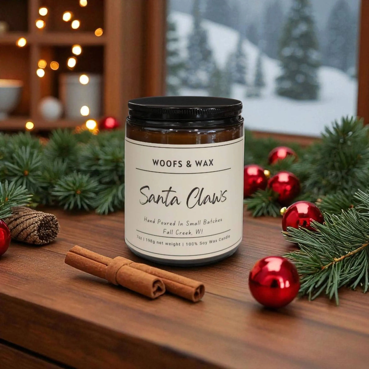 Santa Claws Candle - 7oz 100% Soy Woofs & Wax