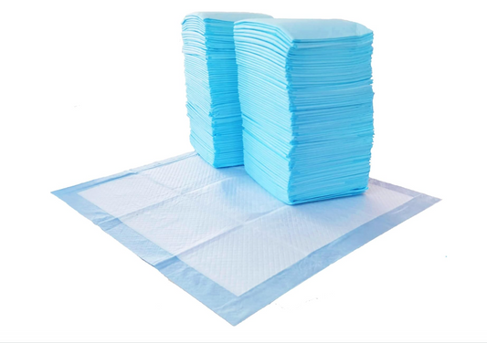 Amazon Basics Puppy Pads with Quick-Dry 5-Layer Leak-Proof Design for Potty Training, X-Large Size 28 x 34 Inch, Pack of 40, Blue & White
