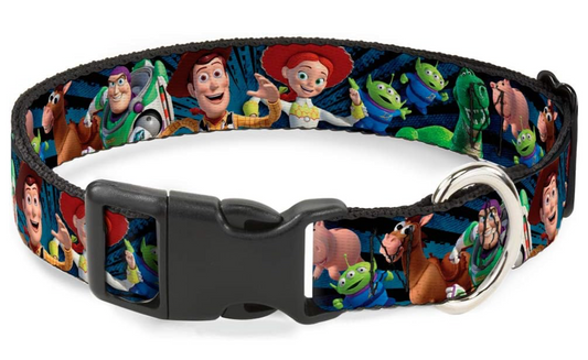 Buckle-Down Plastic Clip Collar - Toy Story Characters, 1.5" Wide - Fits 18-32" Neck - Large