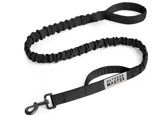 OutdoorMaster Bungee Dog Leash, 2 Padded Handles- 4ft