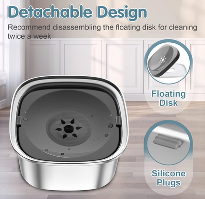 UPSKY 3L Spill Proof Dog Water Bowl- Stainless Steel