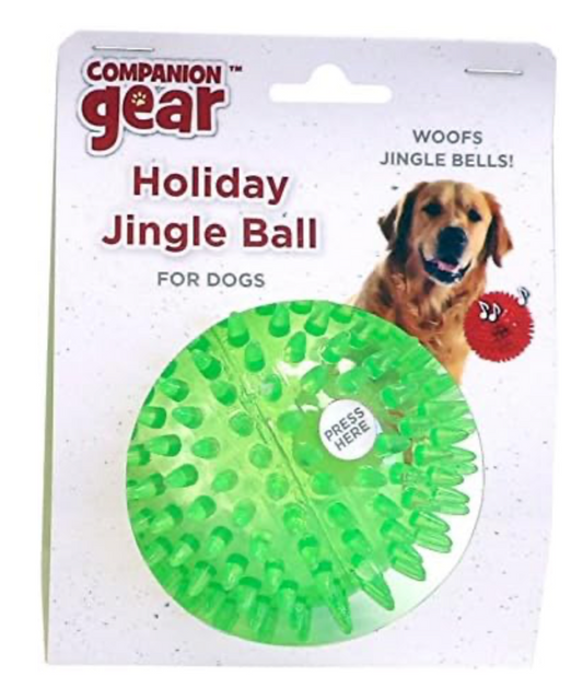 Companion Gear 3.5" Jingle Bells Sound & Light Woof Ball For Dogs