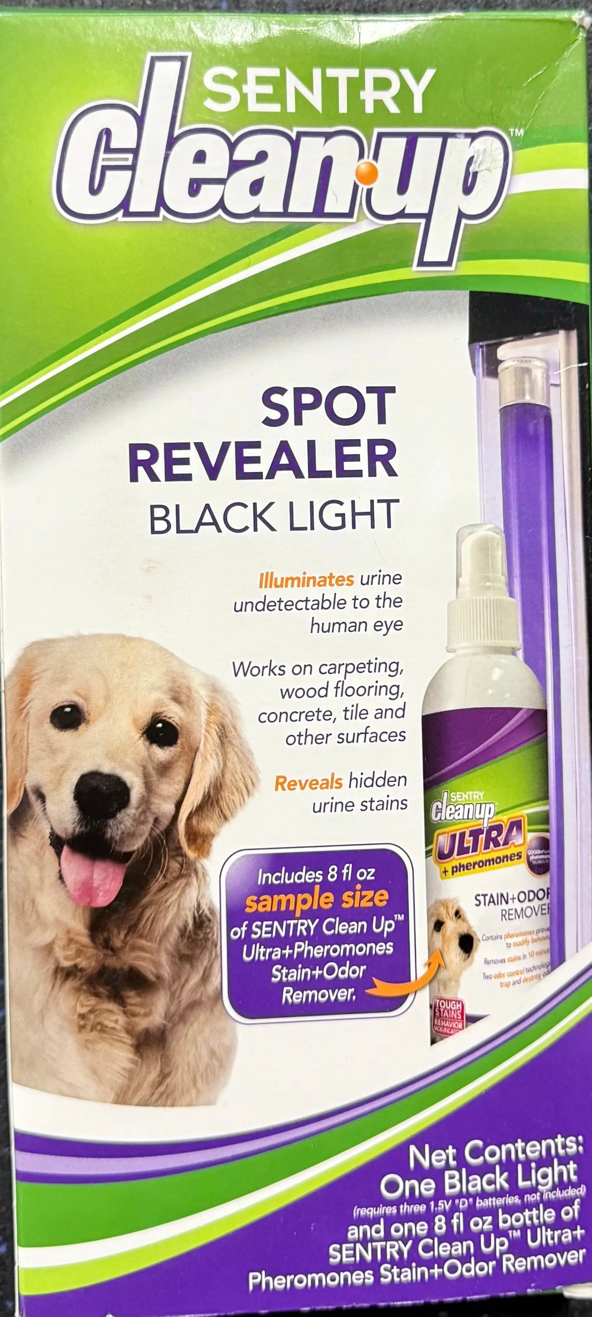 Sentry Clean-Up Spot Revealer Black-Light Pet Urine Detector Indiana Pet Supply