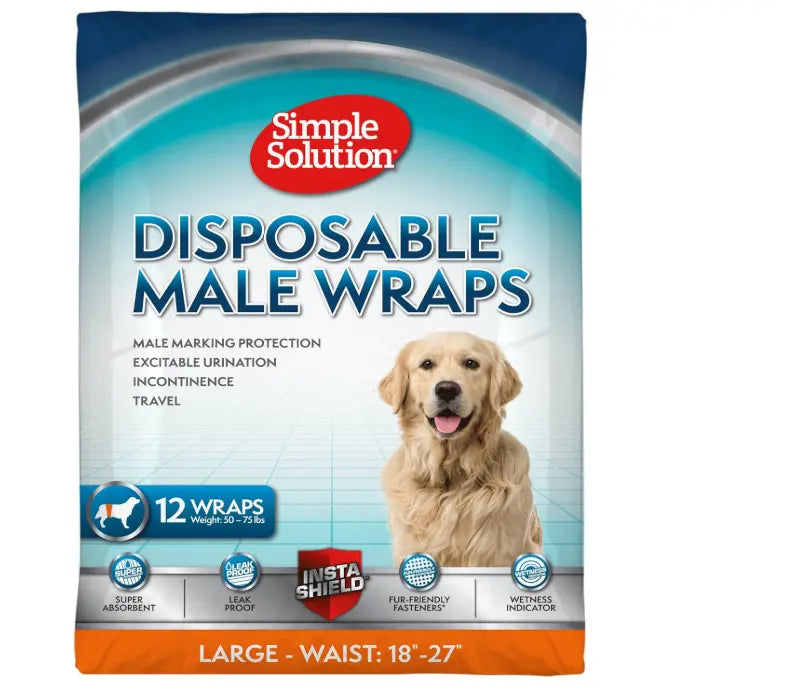 Simple Solution Disposable Male Wraps -30 Count Indiana Pet Supply