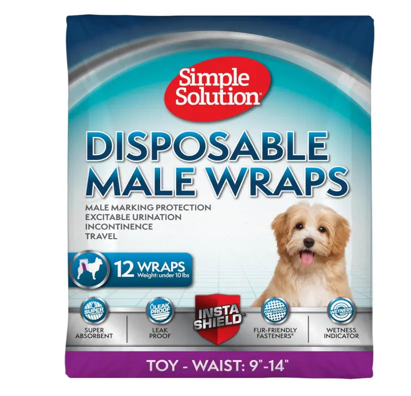 Simple Solution Disposable Male Wraps -30 Count Indiana Pet Supply