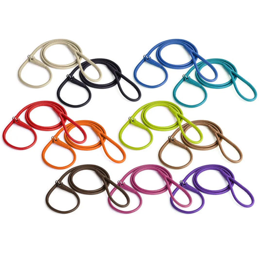 Soft Leather Round Slip Lead Dogline