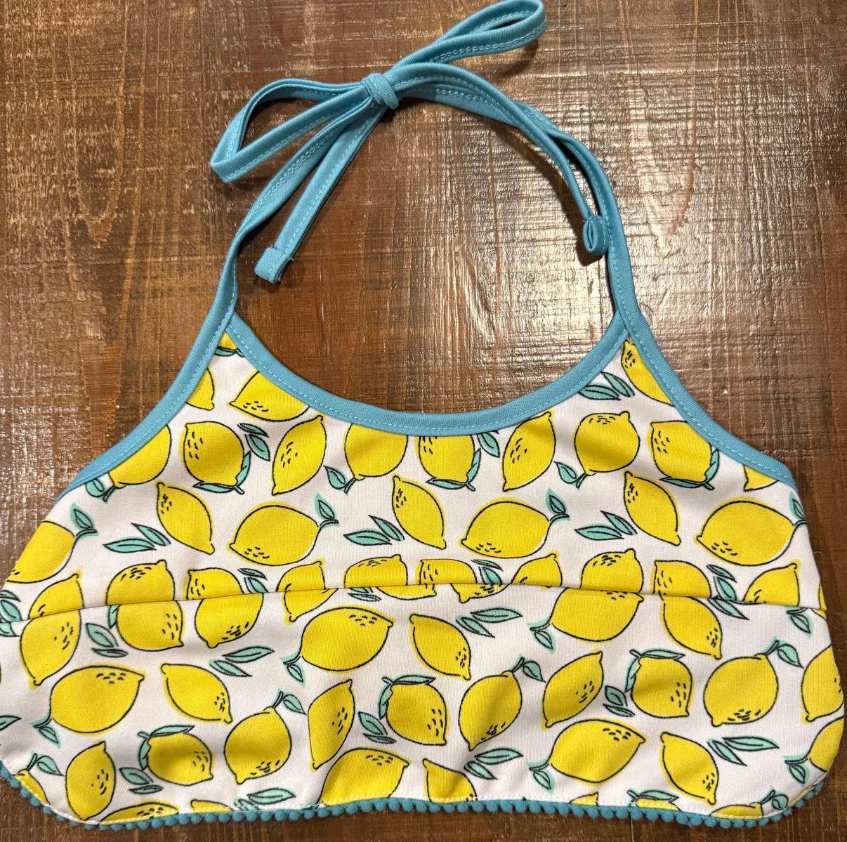 “Squeeze the Day” Lemon Dog Bikini Top – Size Large Indiana Pet Supply