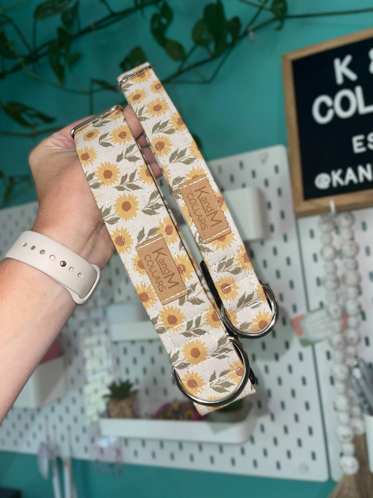 Sunflower Fields Dog Collar K and M Collars, LLC