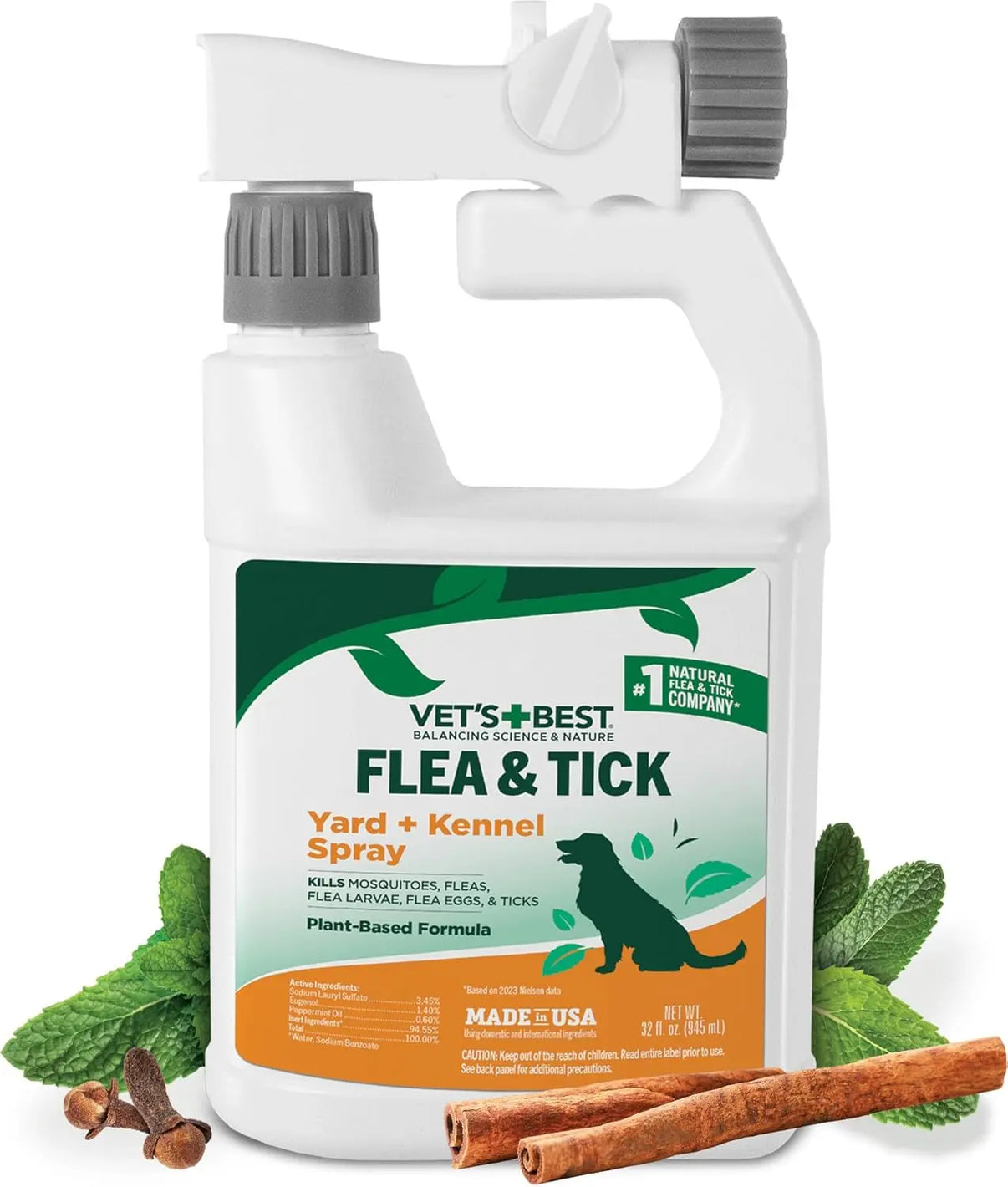 Vet’s Best Flea and Tick Yard + Kennel Spray 32 fl oz Indiana Pet Supply